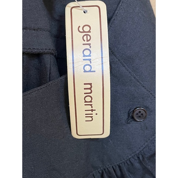 Gerard Martin Womens Blouse Black Tiered Pleated Long Sleeves Crew Neck S NWT - Picture 7 of 8